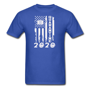 COVID Social Distancing and Self-Quarantine United States Flag T shirt - royal blue