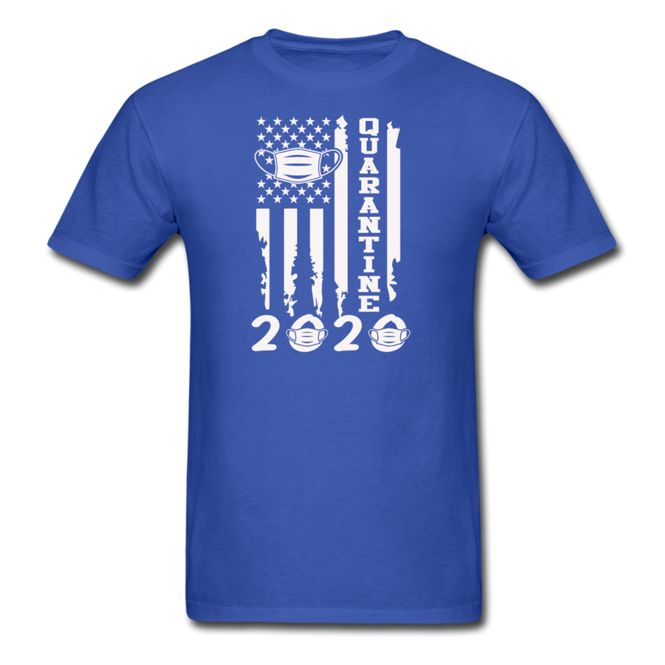 COVID Social Distancing and Self-Quarantine United States Flag T shirt - royal blue