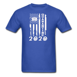 COVID Social Distancing and Self-Quarantine United States Flag T shirt - royal blue