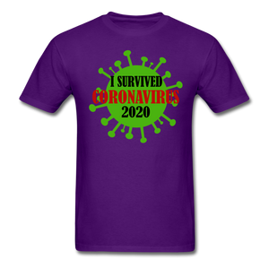 Virus Free I Survived 2020 virus Quarantine Tshirt Covid Coron Virus shirt - purple