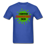 Virus Free I Survived 2020 virus Quarantine Tshirt Covid Coron Virus shirt - royal blue
