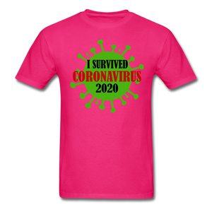 Virus Free I Survived 2020 virus Quarantine Tshirt Covid Coron Virus shirt - fuchsia