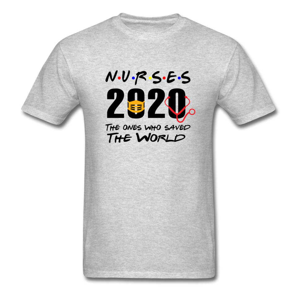 Nurses 2020 The Ones Who Saved The World Social Distancing T-Shirt Size S-6XL - heather gray
