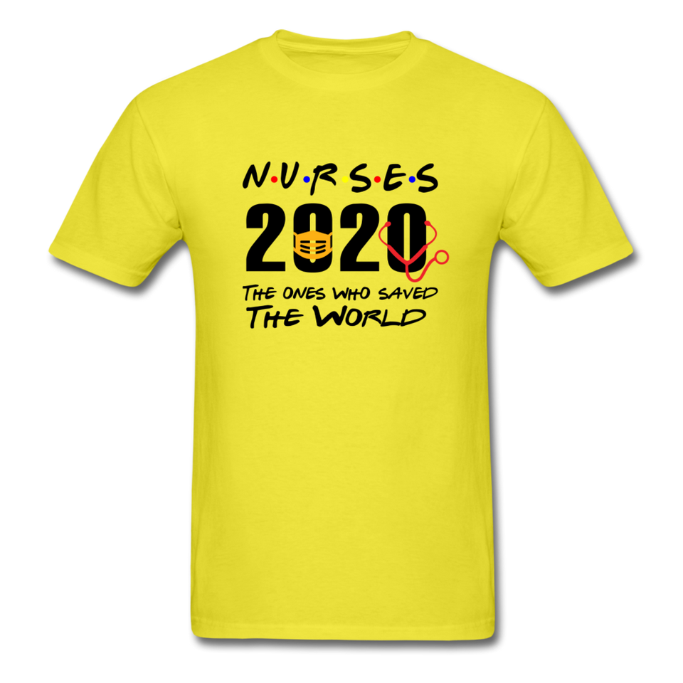 Nurses 2020 The Ones Who Saved The World Social Distancing T-Shirt Size S-6XL - yellow