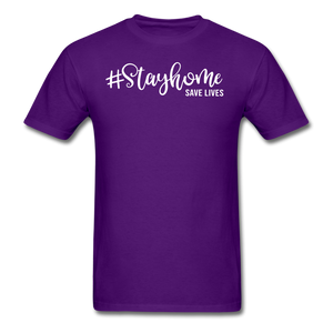 Stay Home Save Lives Shirt Social Distancing Self-Quarantine T-shirt Size S-6XL - purple