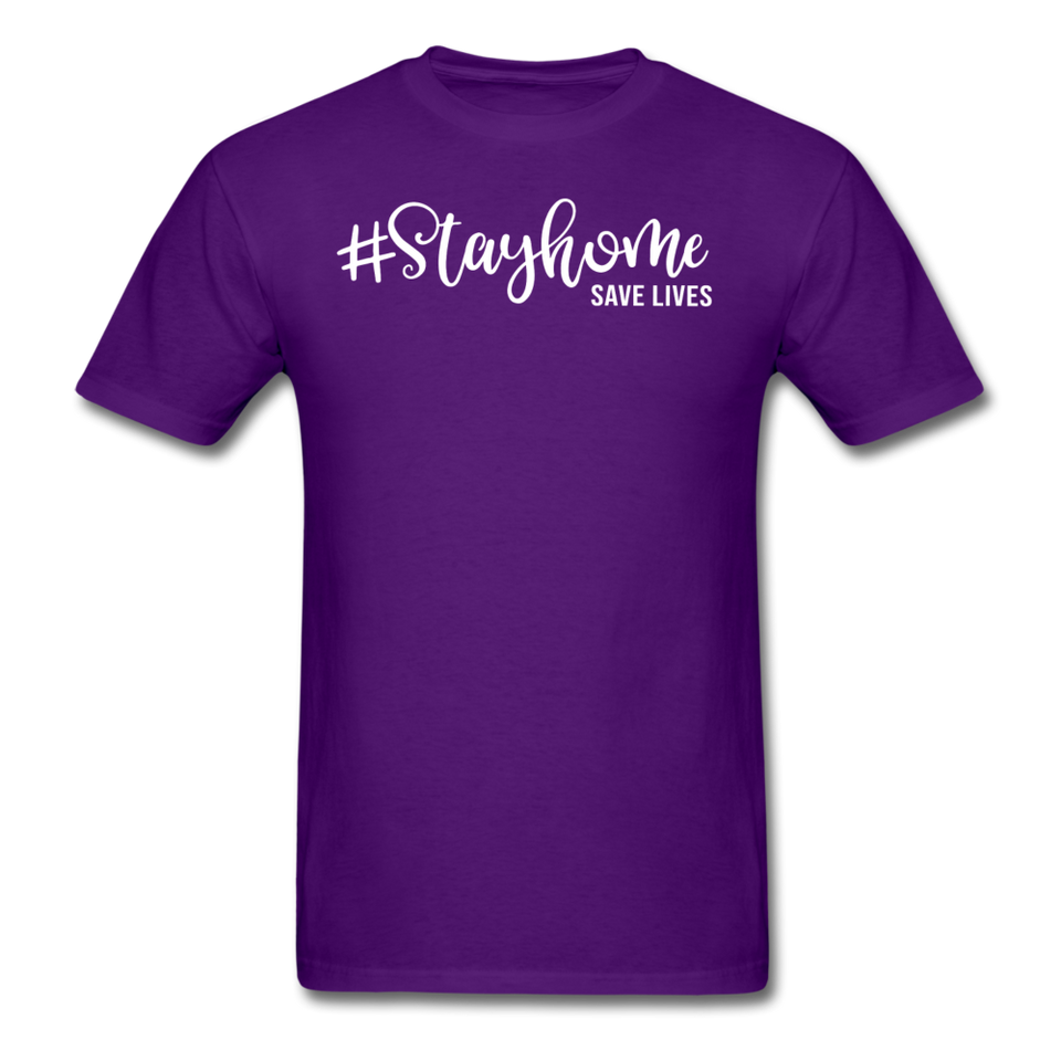 Stay Home Save Lives Shirt Social Distancing Self-Quarantine T-shirt Size S-6XL - purple