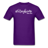 Stay Home Save Lives Shirt Social Distancing Self-Quarantine T-shirt Size S-6XL - purple