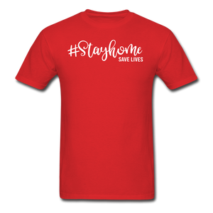 Stay Home Save Lives Shirt Social Distancing Self-Quarantine T-shirt Size S-6XL - red
