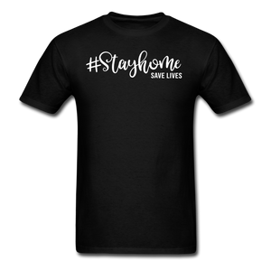 Stay Home Save Lives Shirt Social Distancing Self-Quarantine T-shirt Size S-6XL - black