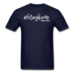 Stay Home Save Lives Shirt Social Distancing Self-Quarantine T-shirt Size S-6XL - navy