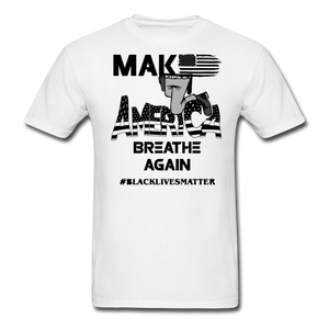 Black Lives Matter T Shirt Make America Breathe Again BLM T-Shirt Size S-6XL - white
