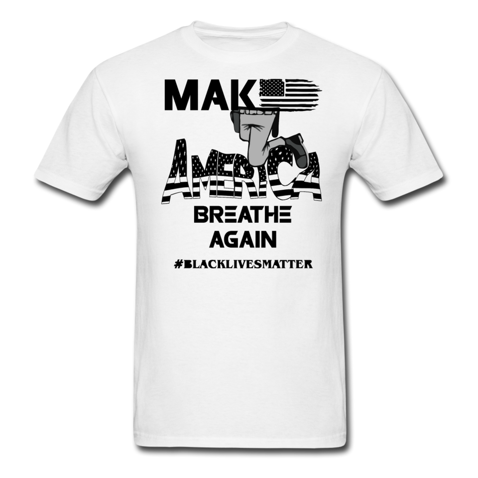 Black Lives Matter T Shirt Make America Breathe Again BLM T-Shirt Size S-6XL - white