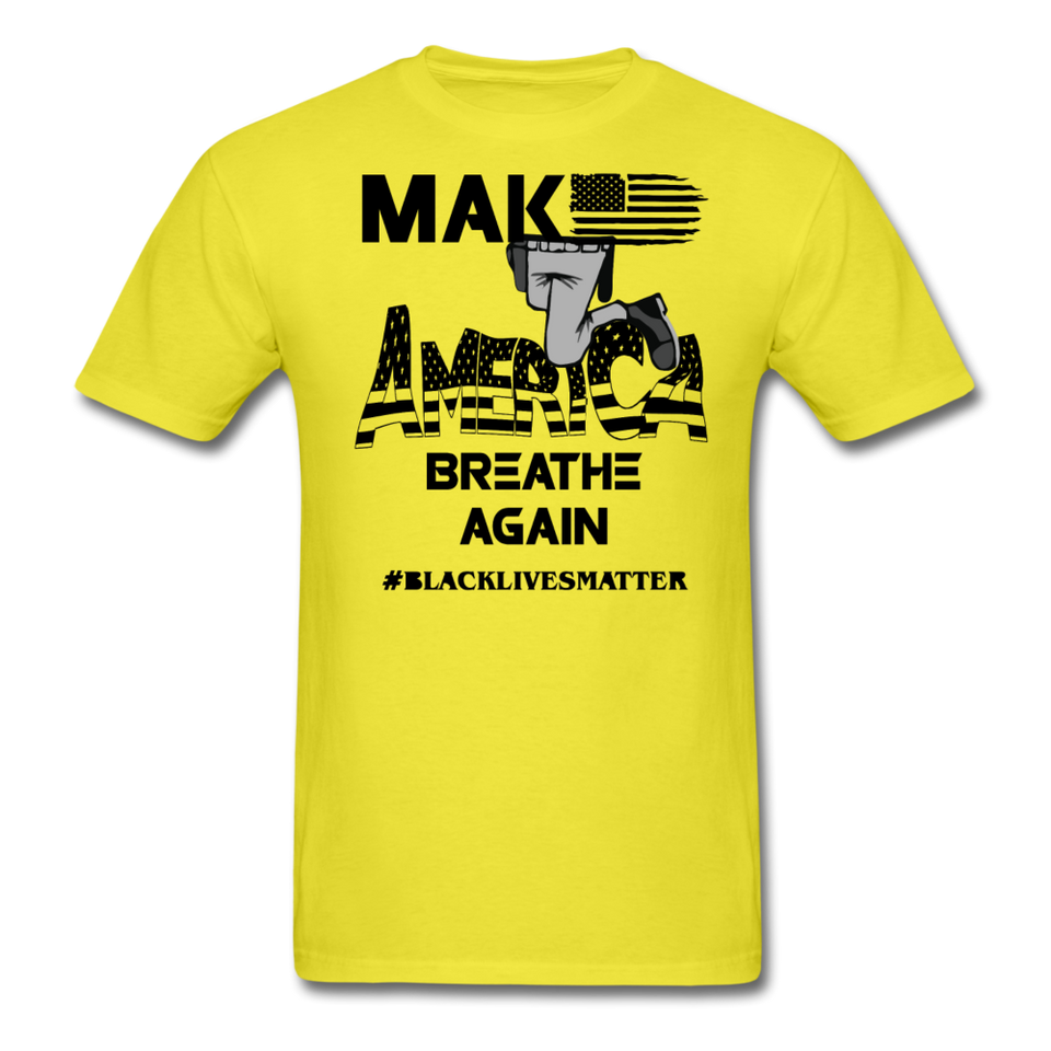 Black Lives Matter T Shirt Make America Breathe Again BLM T-Shirt Size S-6XL - yellow