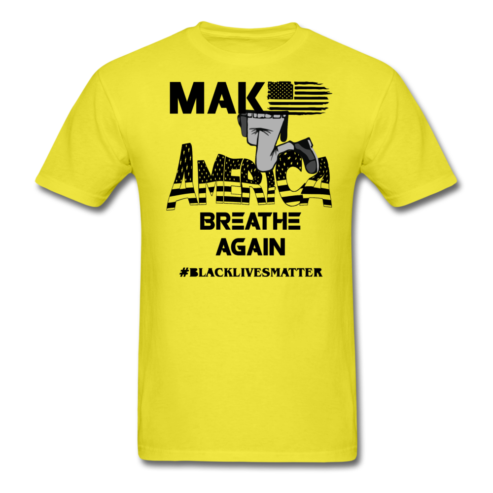 Black Lives Matter T Shirt Make America Breathe Again BLM T-Shirt Size S-6XL - yellow