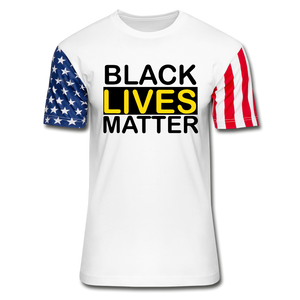 Black Lives Matter t shirt 4th of July American USA Flag T-Shirt - white