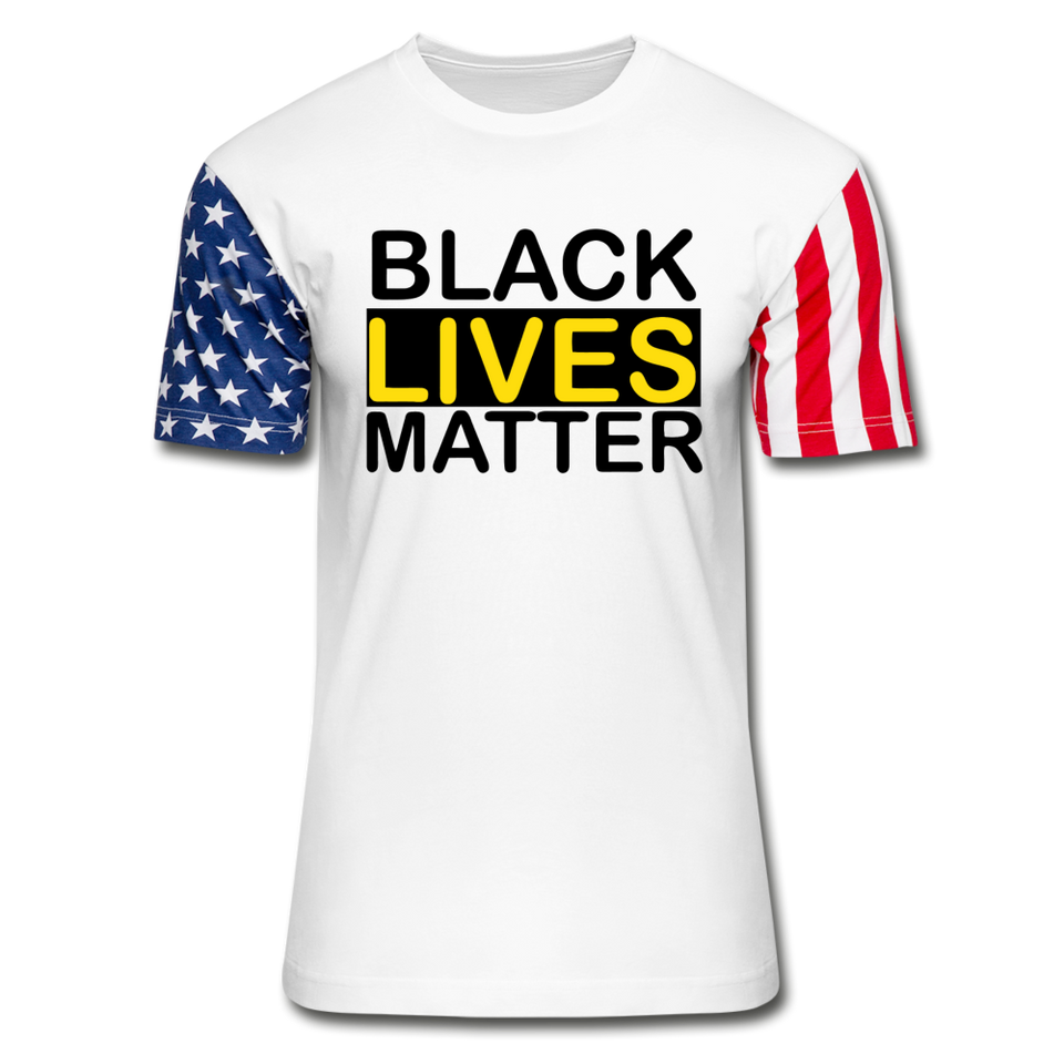 Black Lives Matter t shirt 4th of July American USA Flag T-Shirt - white