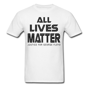 Justice for George Floyd T-shirt clothing I cant breathe All black lives matter - white