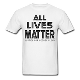 Justice for George Floyd T-shirt clothing I cant breathe All black lives matter - white