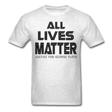 Justice for George Floyd T-shirt clothing I cant breathe All black lives matter - light heather gray