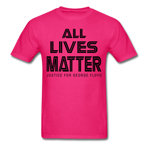 Justice for George Floyd T-shirt clothing I cant breathe All black lives matter - fuchsia