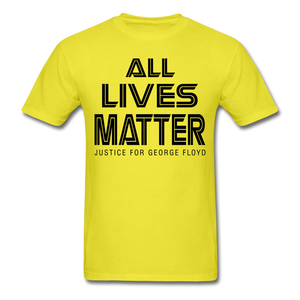 Justice for George Floyd T-shirt clothing I cant breathe All black lives matter - yellow