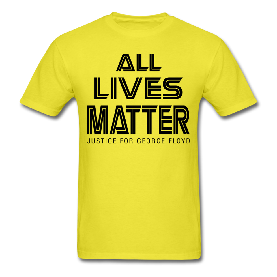 Justice for George Floyd T-shirt clothing I cant breathe All black lives matter - yellow