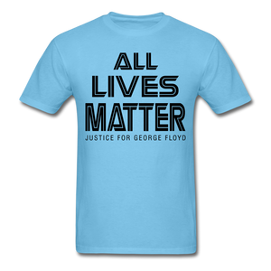 Justice for George Floyd T-shirt clothing I cant breathe All black lives matter - aquatic blue