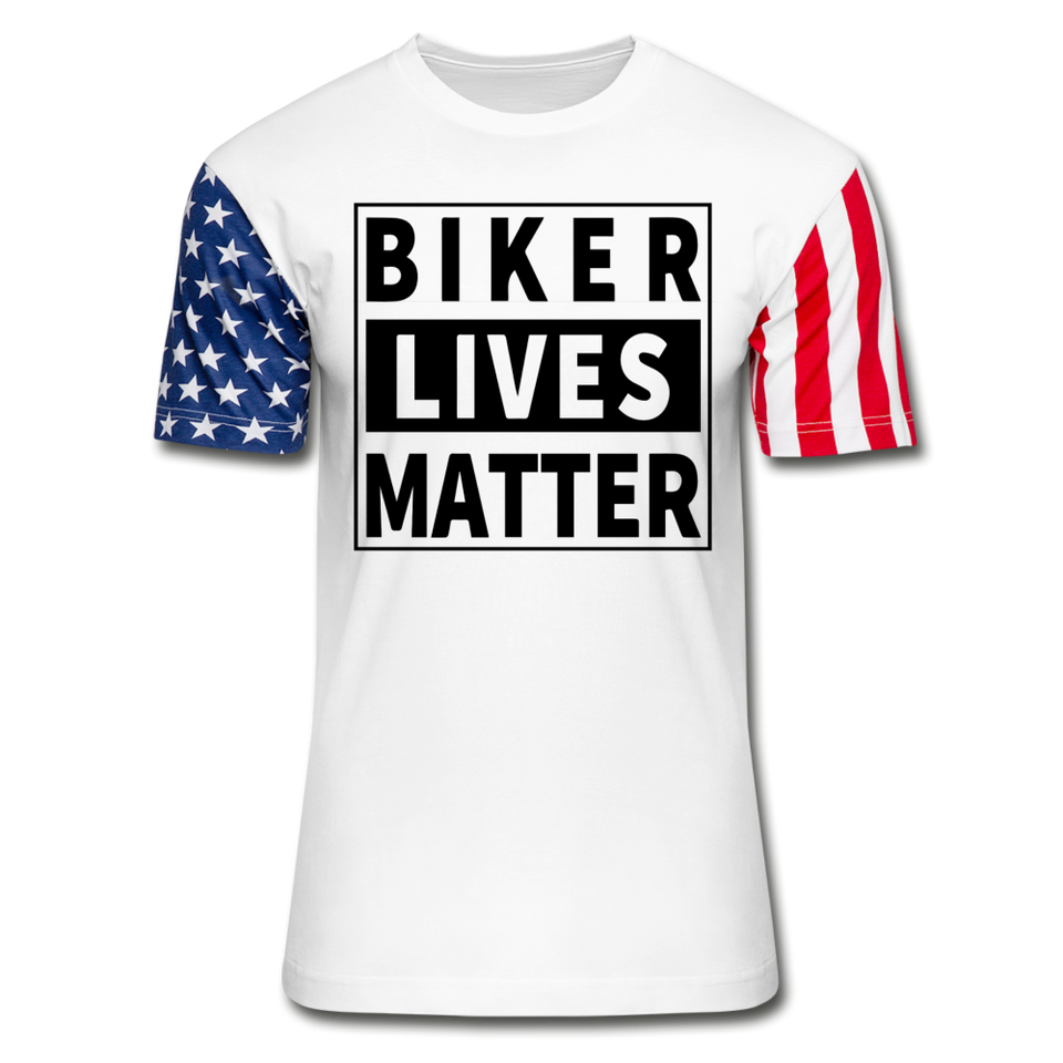 Biker Lives Matter Shirt - Motorcycle Biker Rider 4th of July t shirt Size S-2XL - white