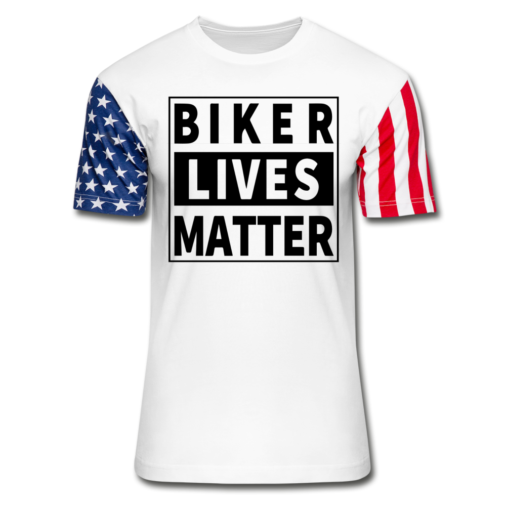 Biker Lives Matter Shirt - Motorcycle Biker Rider 4th of July t shirt Size S-2XL - white