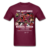 The Last Dance Michael Jordan 1984-1998 Thank You For The Memories Gildan Shirt - burgundy