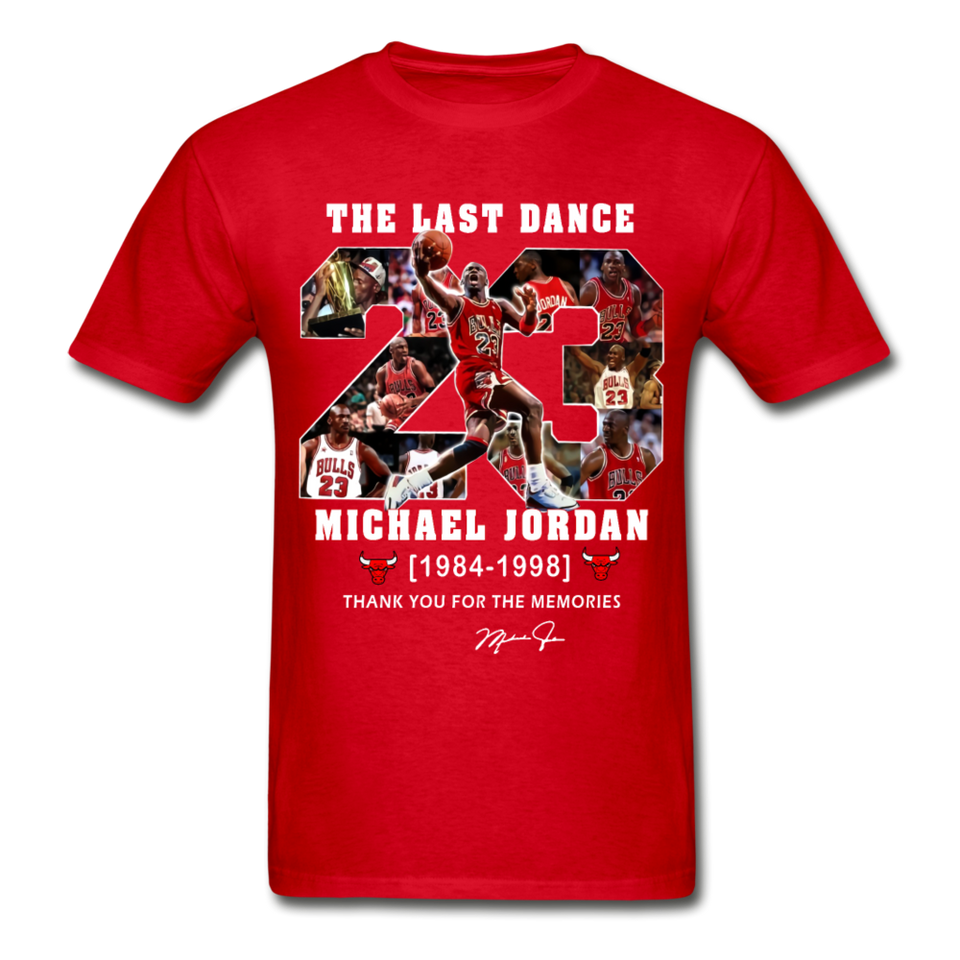The Last Dance Michael Jordan 1984-1998 Thank You For The Memories Gildan Shirt - red