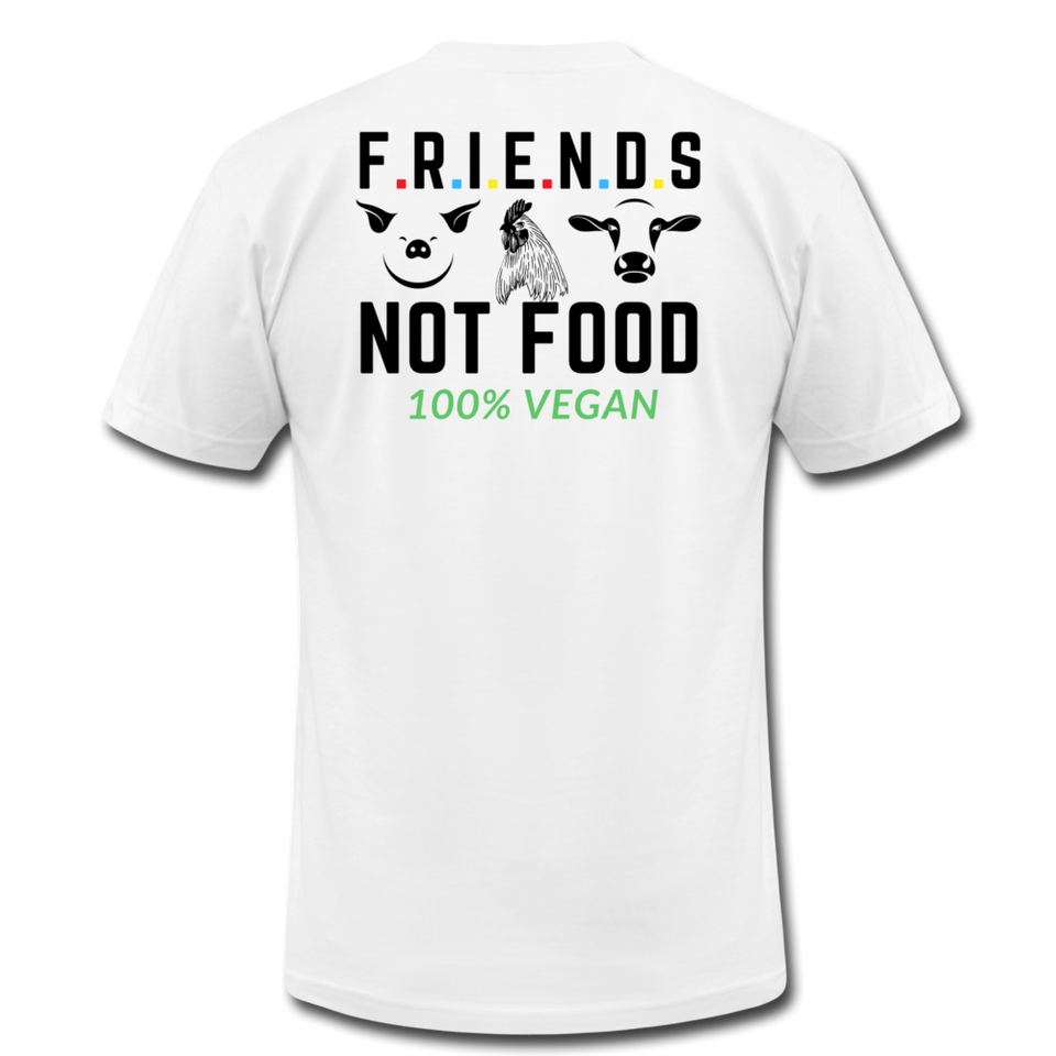 Vegan Shirt Friends Not Food Unisex Jersey T-Shirt by Bella + Canvas - white