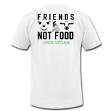 Vegan Shirt Friends Not Food Unisex Jersey T-Shirt by Bella + Canvas - white