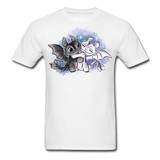 Cute Baby Toothless and Toothpaste Hugging Shirt Night/Light Fury Dragon TShirt - white
