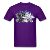 Cute Baby Toothless and Toothpaste Hugging Shirt Night/Light Fury Dragon TShirt - purple