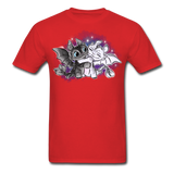 Cute Baby Toothless and Toothpaste Hugging Shirt Night/Light Fury Dragon TShirt - red