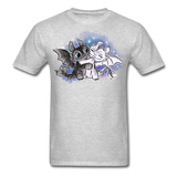 Cute Baby Toothless and Toothpaste Hugging Shirt Night/Light Fury Dragon TShirt - heather gray
