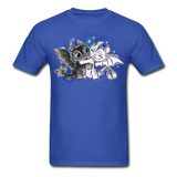 Cute Baby Toothless and Toothpaste Hugging Shirt Night/Light Fury Dragon TShirt - royal blue