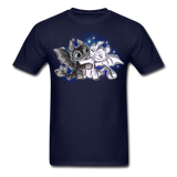 Cute Baby Toothless and Toothpaste Hugging Shirt Night/Light Fury Dragon TShirt - navy
