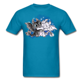 Cute Baby Toothless and Toothpaste Hugging Shirt Night/Light Fury Dragon TShirt - turquoise