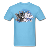 Cute Baby Toothless and Toothpaste Hugging Shirt Night/Light Fury Dragon TShirt - aquatic blue