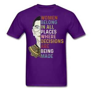 Womens Ruth Bader Ginsburg Women Rgb Tee Shirts Notorious Rbg Tshirt - purple