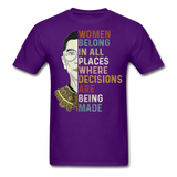 Womens Ruth Bader Ginsburg Women Rgb Tee Shirts Notorious Rbg Tshirt - purple