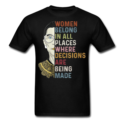 Womens Ruth Bader Ginsburg Women Rgb Tee Shirts Notorious Rbg Tshirt - black