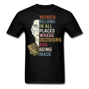 Womens Ruth Bader Ginsburg Women Rgb Tee Shirts Notorious Rbg Tshirt - black