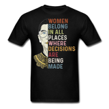 Womens Ruth Bader Ginsburg Women Rgb Tee Shirts Notorious Rbg Tshirt - black