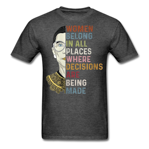 Womens Ruth Bader Ginsburg Women Rgb Tee Shirts Notorious Rbg Tshirt - heather black