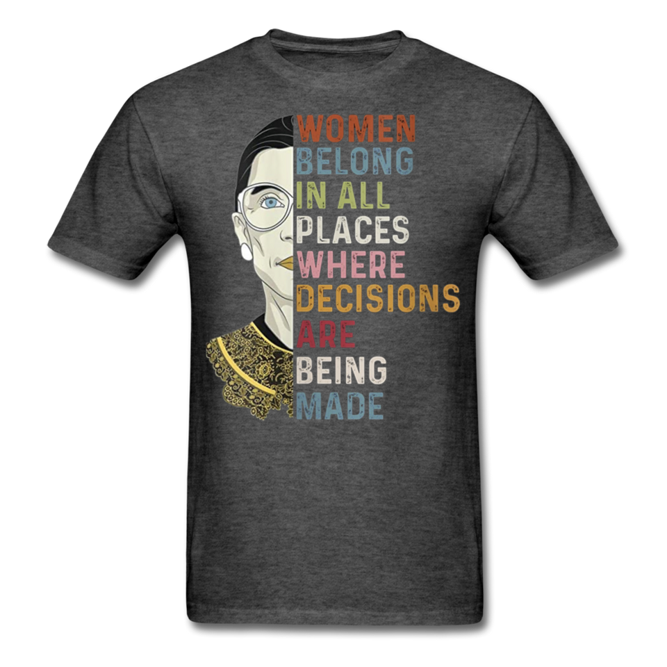 Womens Ruth Bader Ginsburg Women Rgb Tee Shirts Notorious Rbg Tshirt - heather black