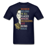 Womens Ruth Bader Ginsburg Women Rgb Tee Shirts Notorious Rbg Tshirt - navy