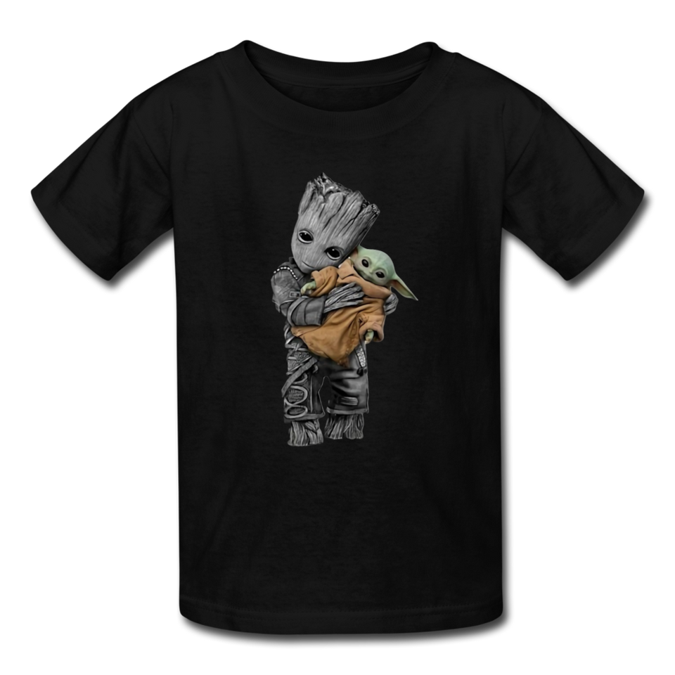 Baby Groot Hugging baby Youth / Kids' T-Shirt - black
